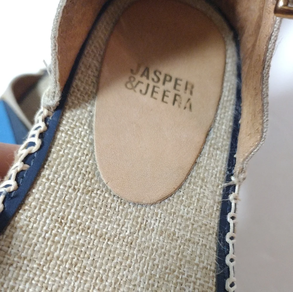 Anthropology Jasper & Jeera Village Espadrilles Adjustable Ankle Strap Flats 6